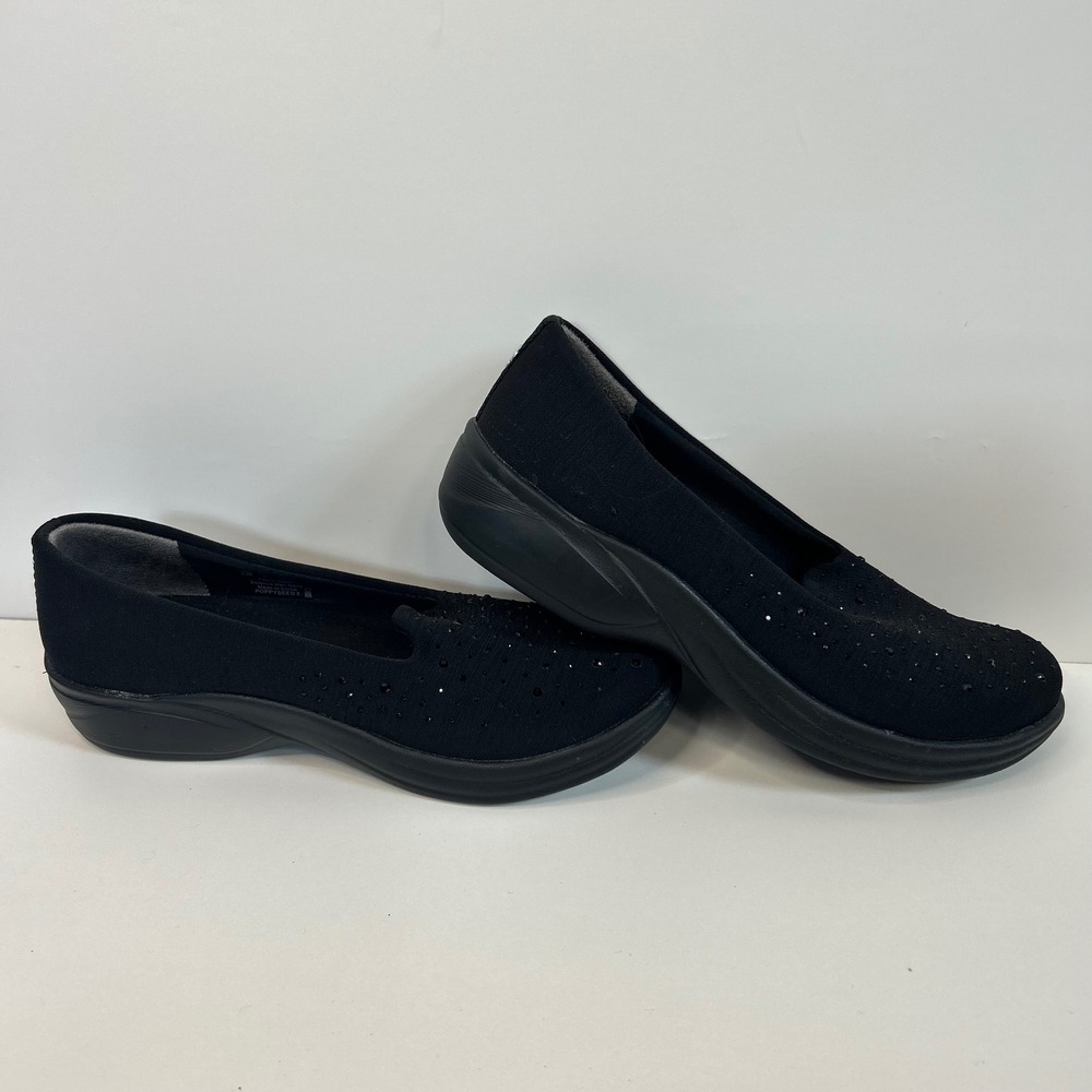 Bzees Comfort Poppyseed Slip On Loafer 6.5 Black Rhinestone Washable Minimalist - Picture 5 of 10